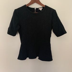 Charcoal gray peplum top